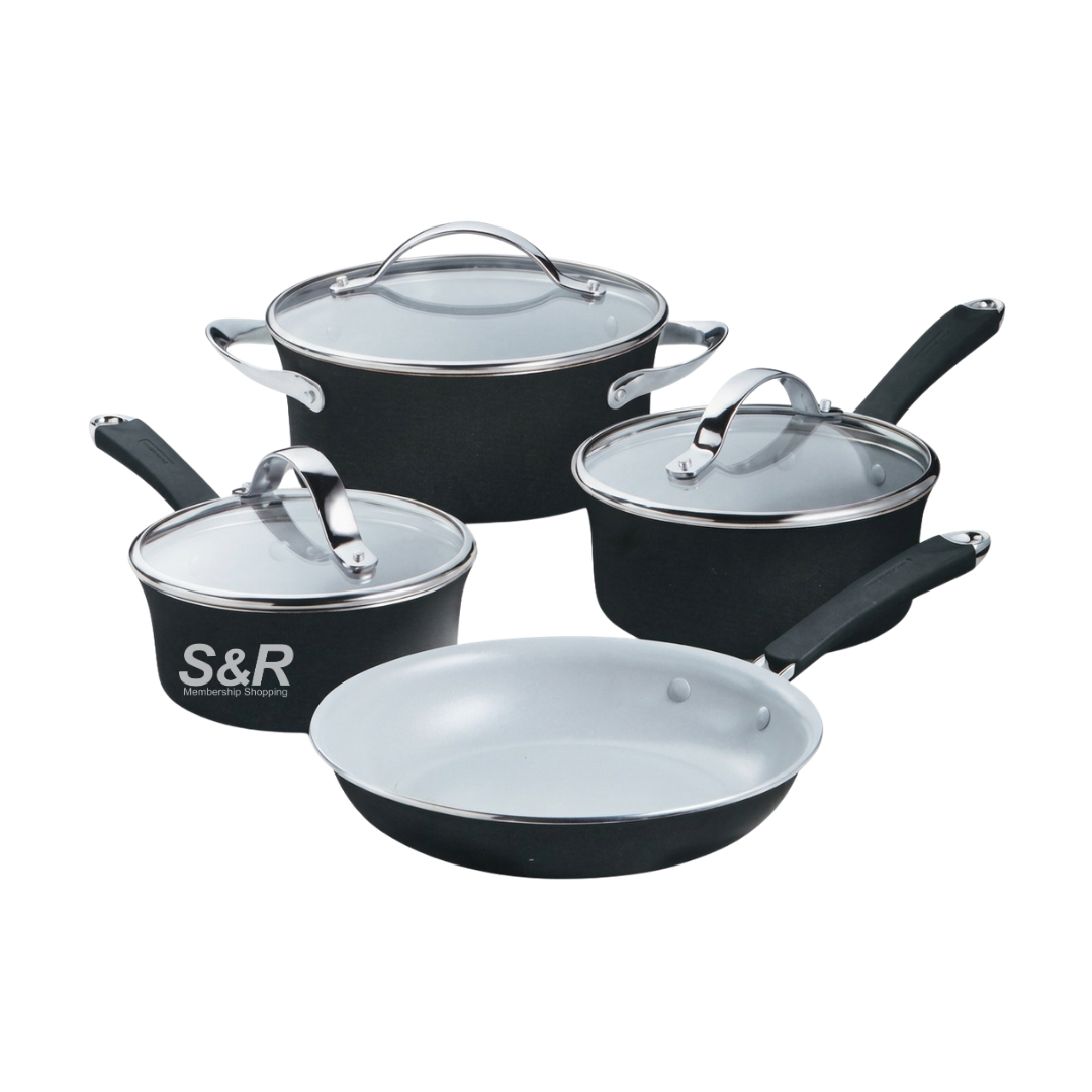 Tramontina Fiora Non-Stick 7 Piece Cookware Set Black
